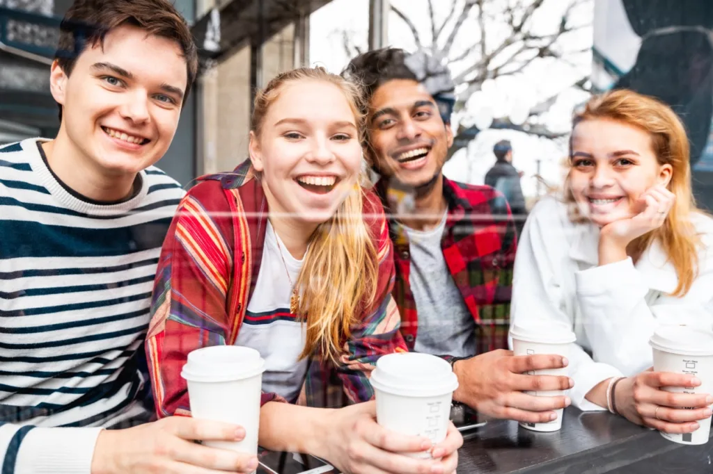 Gen-Z in a café having coffee